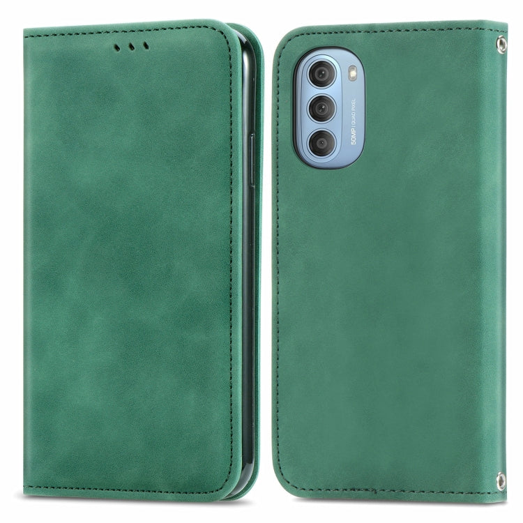 For Motorola Moto G51 Retro Skin Feel Magnetic Horizontal Flip Leather Phone Case