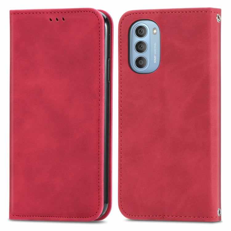 For Motorola Moto G51 Retro Skin Feel Magnetic Horizontal Flip Leather Phone Case