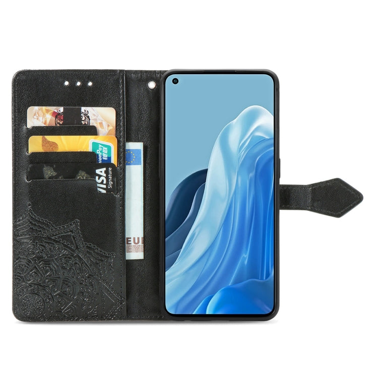 For OPPO Reno7 Pro 5G Mandala Flower Embossed Flip Leather Phone Case