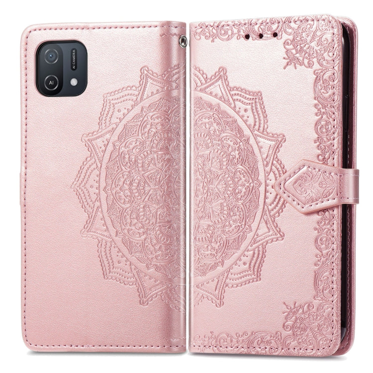 For OPPO A16K Mandala Flower Embossed Flip Leather Phone Case