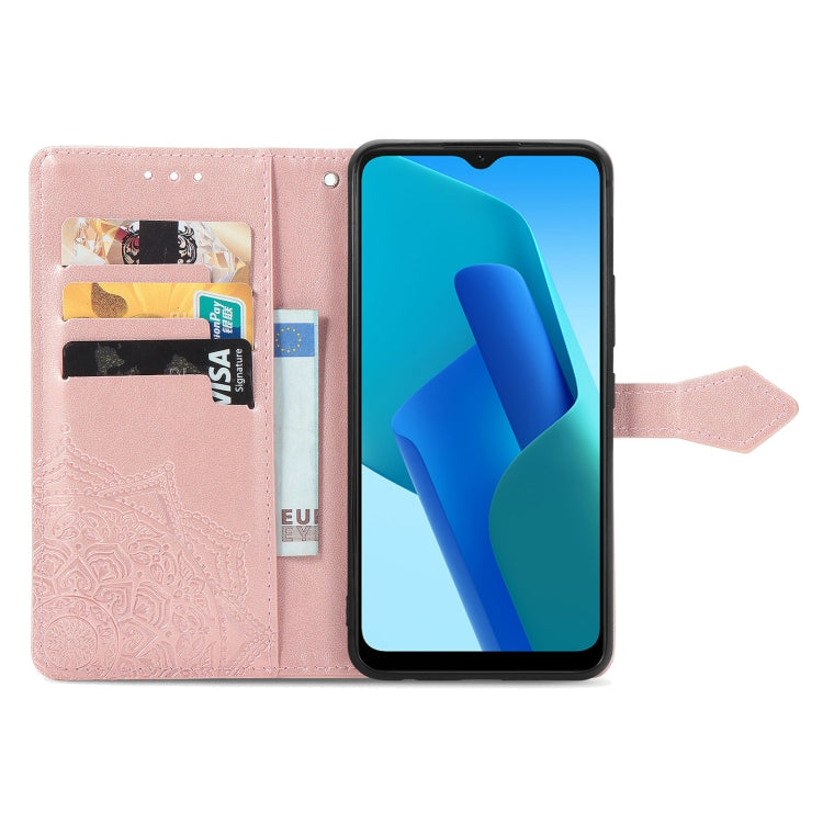 For OPPO A16K Mandala Flower Embossed Flip Leather Phone Case