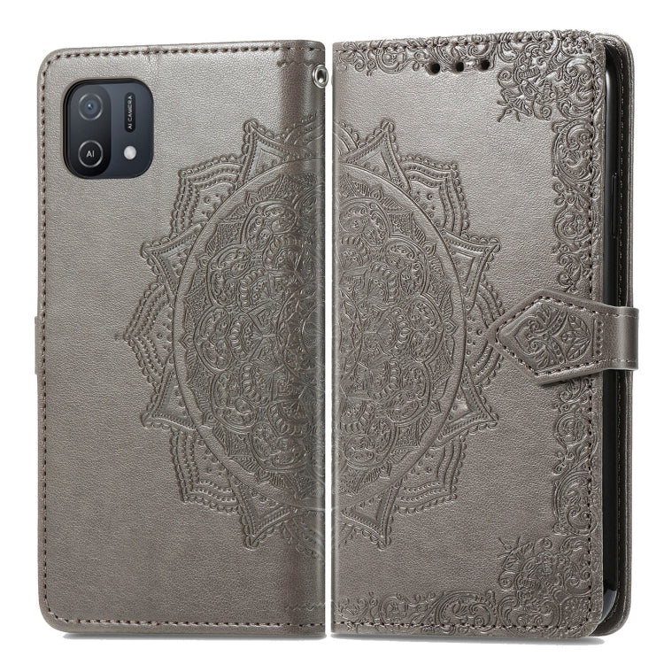 For OPPO A16K Mandala Flower Embossed Flip Leather Phone Case