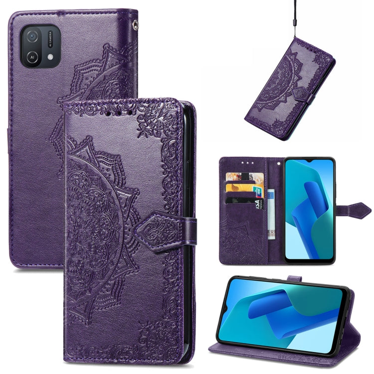For OPPO A16K Mandala Flower Embossed Flip Leather Phone Case
