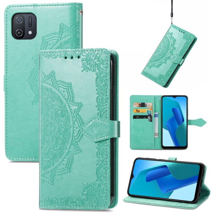 For OPPO A16K Mandala Flower Embossed Flip Leather Phone Case