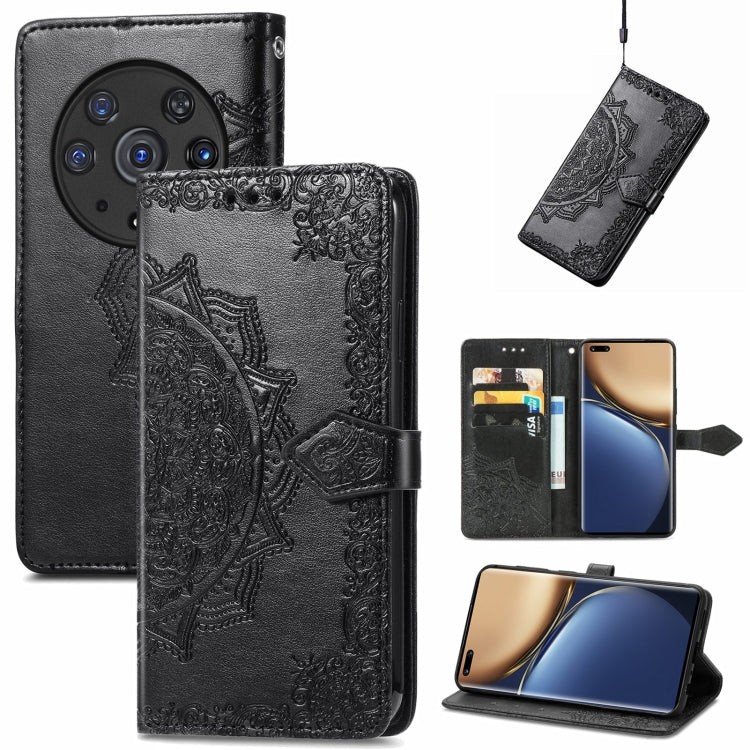 For Honor Magic3 Pro Mandala Flower Embossed Flip Leather Phone Case