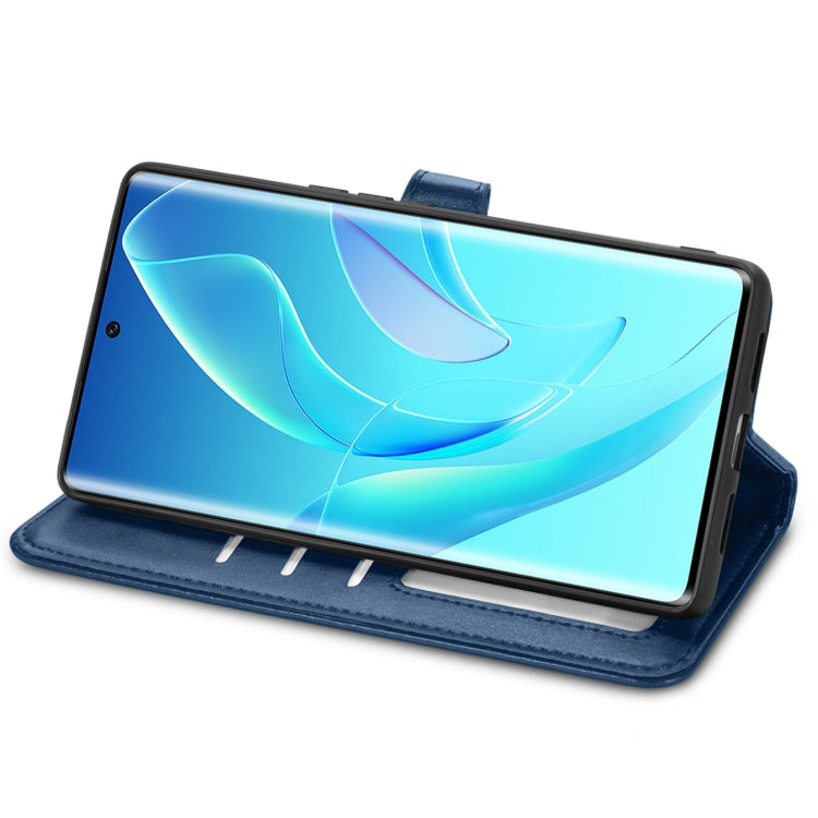 For Honor 60 Solid Color Leather Buckle Phone Case