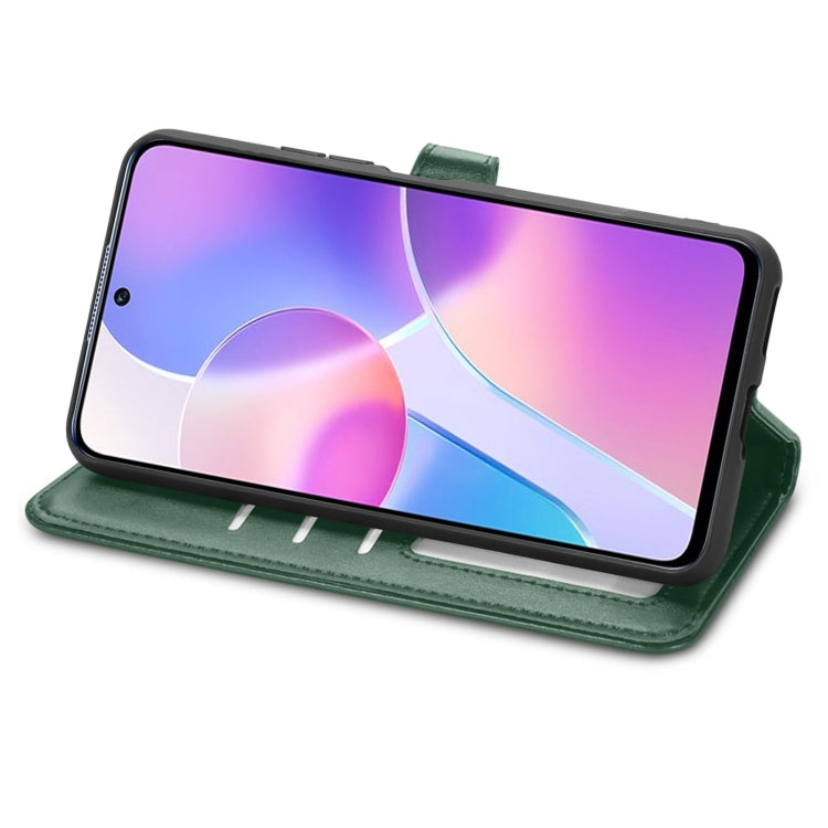 For Honor X30i Solid Color Leather Buckle Phone Case