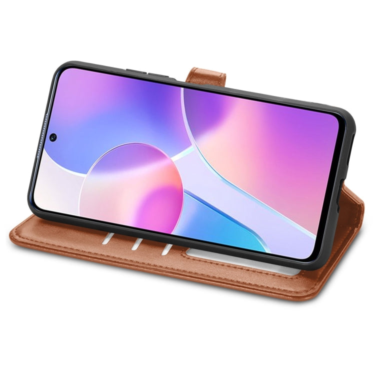 For Honor X30i Solid Color Leather Buckle Phone Case