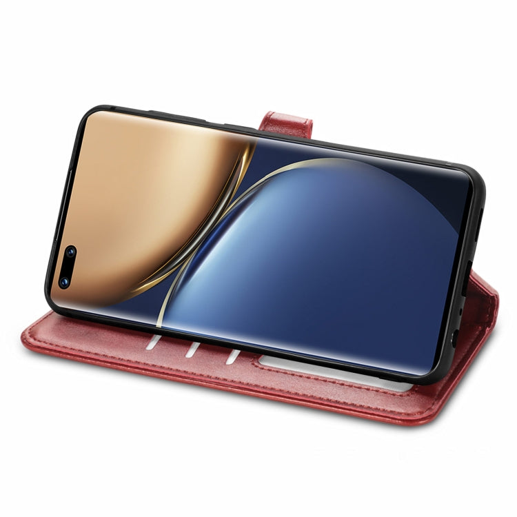 For Honor Magic3 Solid Color Leather Buckle Phone Case