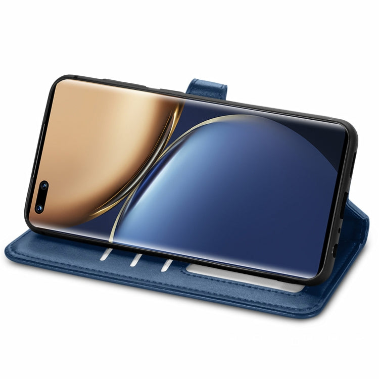 For Honor Magic3 Solid Color Leather Buckle Phone Case