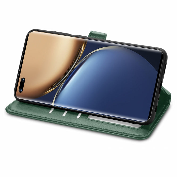 For Honor Magic3 Pro Solid Color Leather Buckle Phone Case