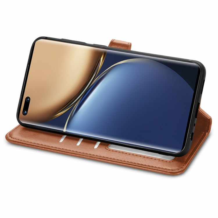 For Honor Magic3 Pro Solid Color Leather Buckle Phone Case