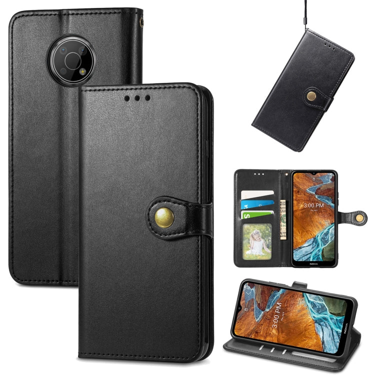 For Nokia G300 Solid Color Leather Buckle Phone Case