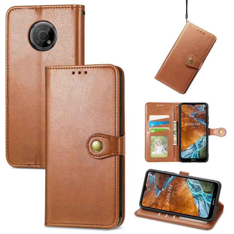 For Nokia G300 Solid Color Leather Buckle Phone Case