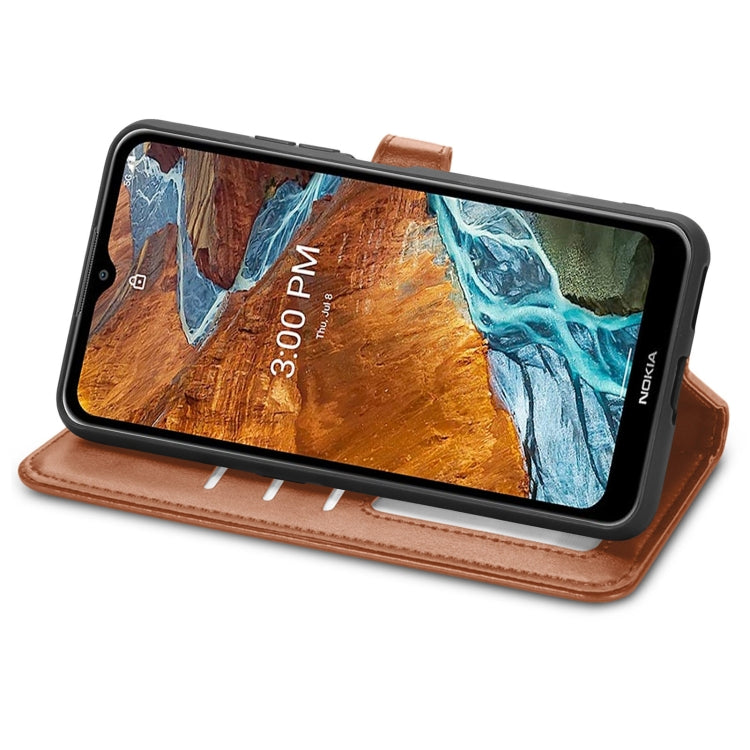 For Nokia G300 Solid Color Leather Buckle Phone Case