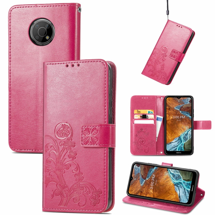 For Nokia G300 Four-leaf Clasp Embossed Buckle Leather Phone Case
