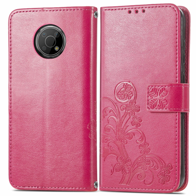 For Nokia G300 Four-leaf Clasp Embossed Buckle Leather Phone Case