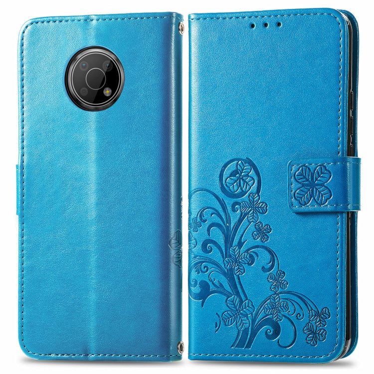 For Nokia G300 Four-leaf Clasp Embossed Buckle Leather Phone Case