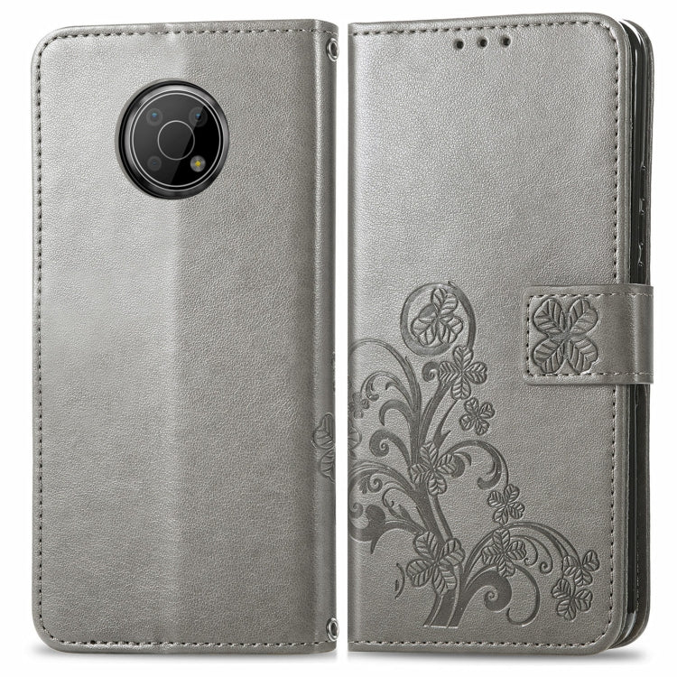 For Nokia G300 Four-leaf Clasp Embossed Buckle Leather Phone Case