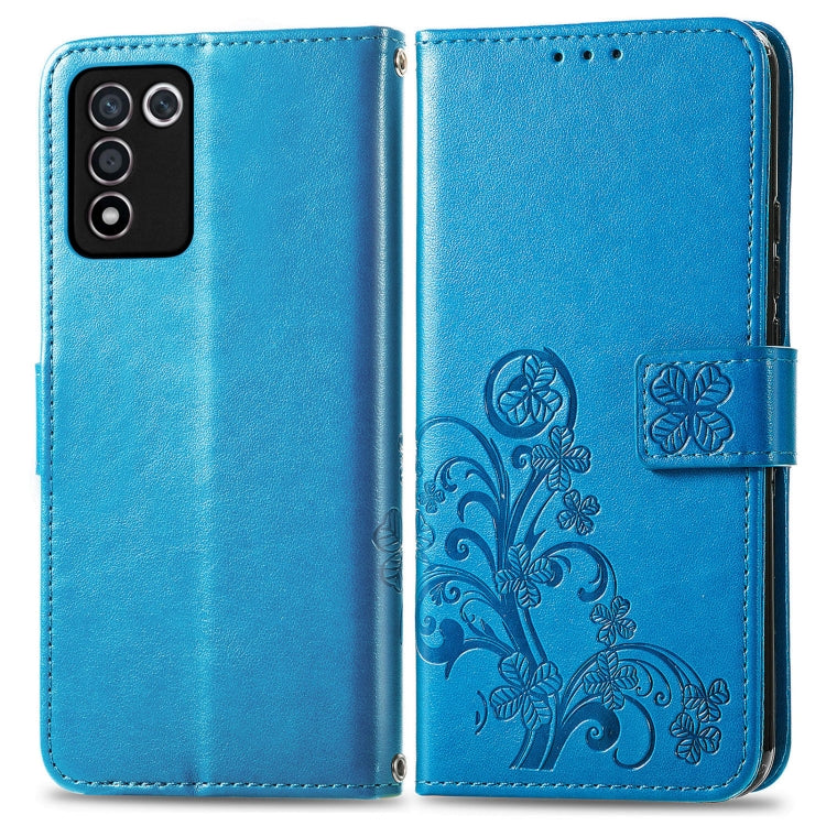 For OPPO K9s Four-leaf Clasp Embossed Buckle Leather Phone Case