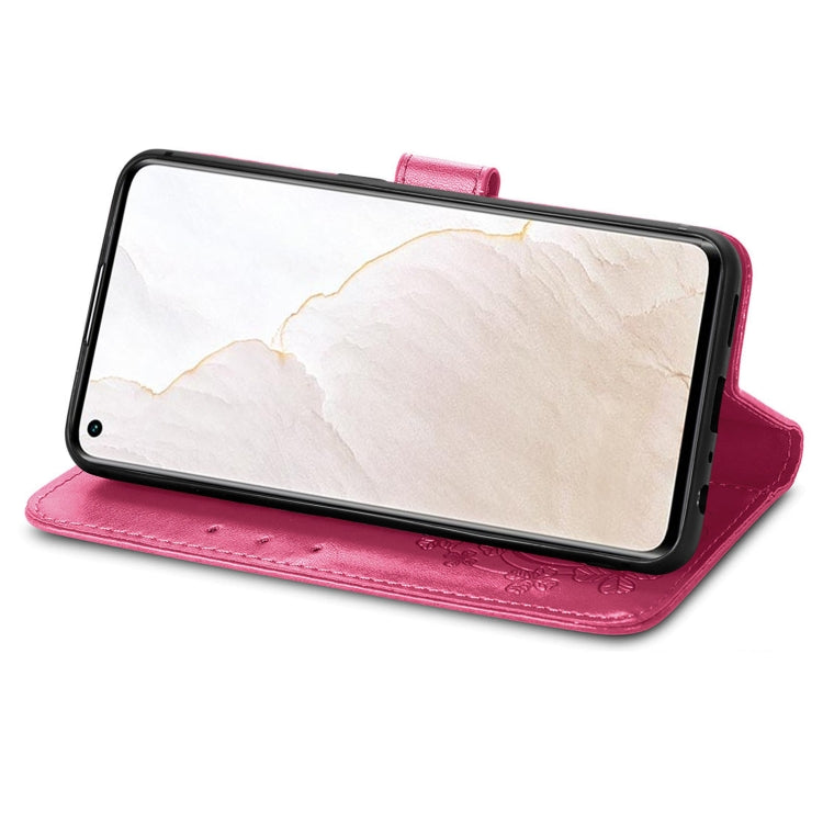 For OPPO Realme GT Explorer Master Four-leaf Clasp Embossed Buckle Leather Phone Case