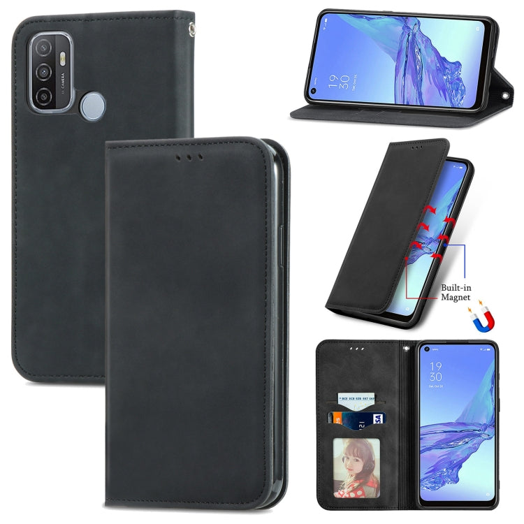 For OPPO A53 5G Retro Skin Feel Magnetic Horizontal Flip Leather Phone Case
