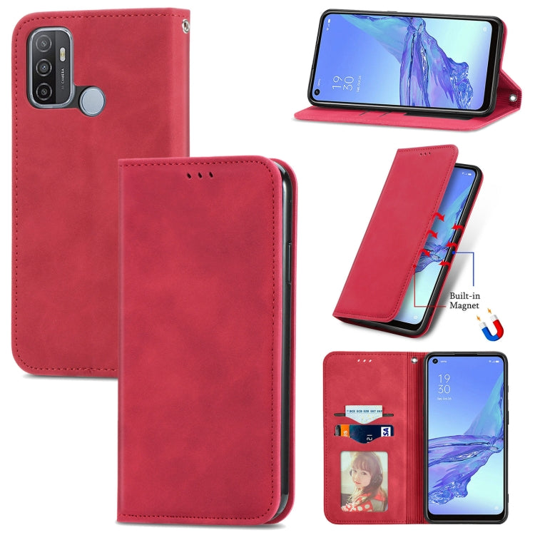 For OPPO A53 5G Retro Skin Feel Magnetic Horizontal Flip Leather Phone Case