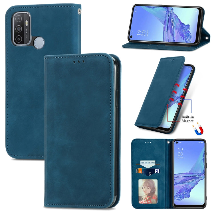 For OPPO A53 5G Retro Skin Feel Magnetic Horizontal Flip Leather Phone Case