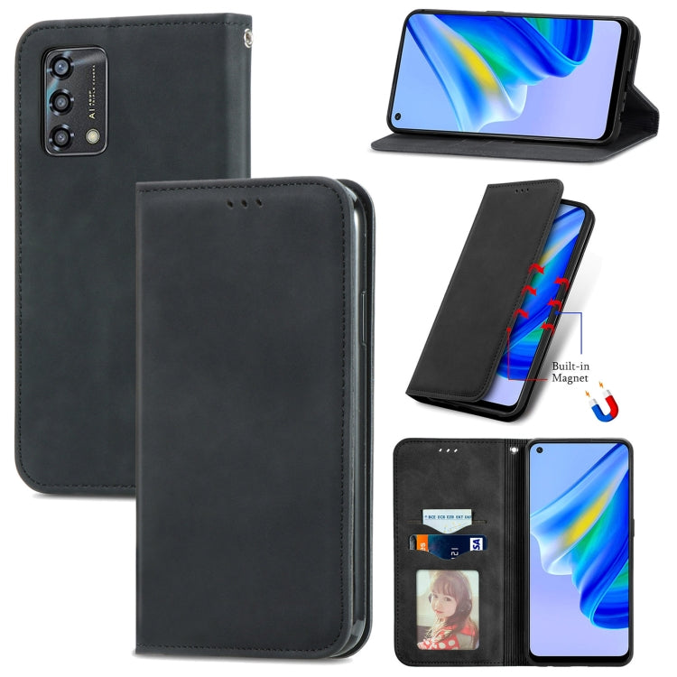 For OPPO A95 4G Retro Skin Feel Magnetic Horizontal Flip Leather Phone Case