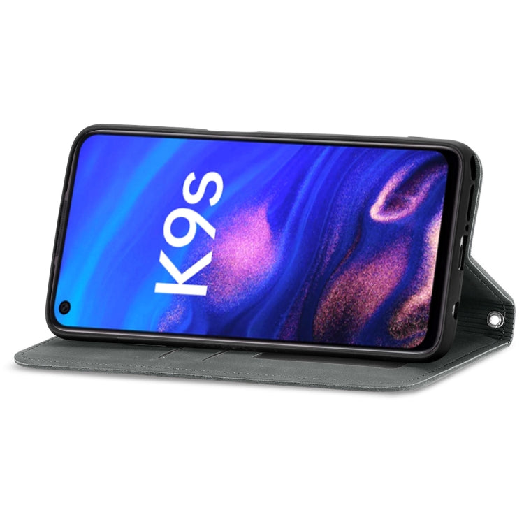 For OPPO K9s Retro Skin Feel Magnetic Horizontal Flip Leather Phone Case