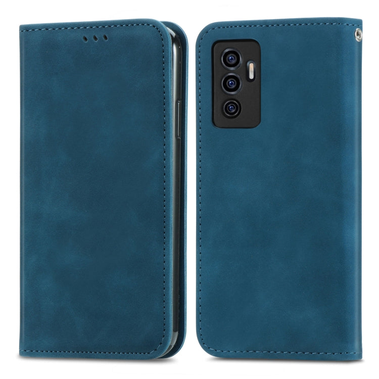 For vivo S10e Retro Skin Feel Magnetic Horizontal Flip Leather Phone Case