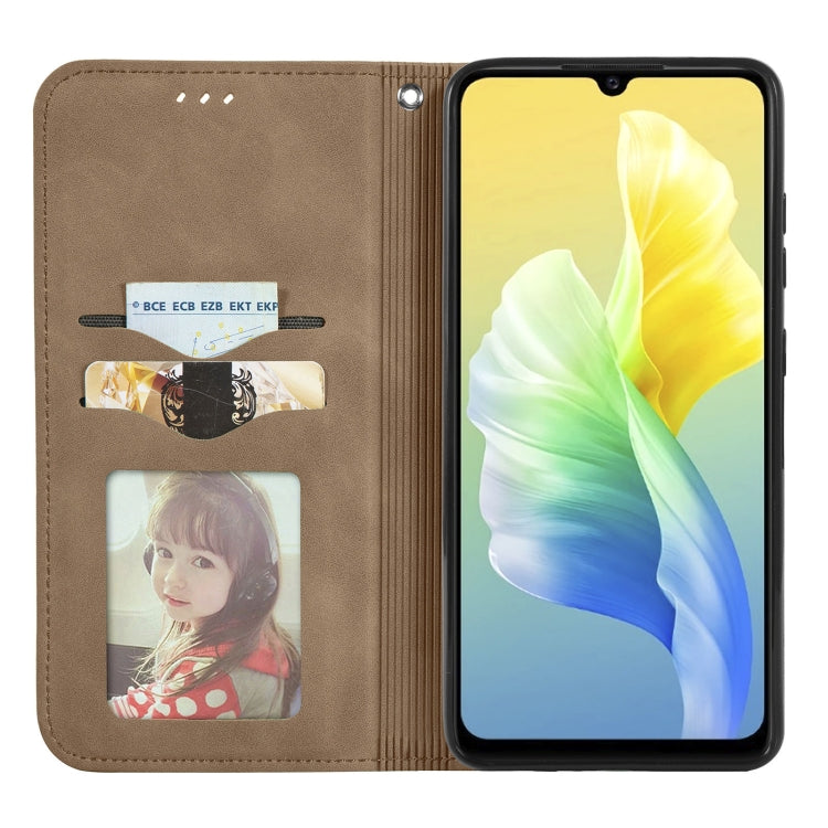 For vivo S10e Retro Skin Feel Magnetic Horizontal Flip Leather Phone Case