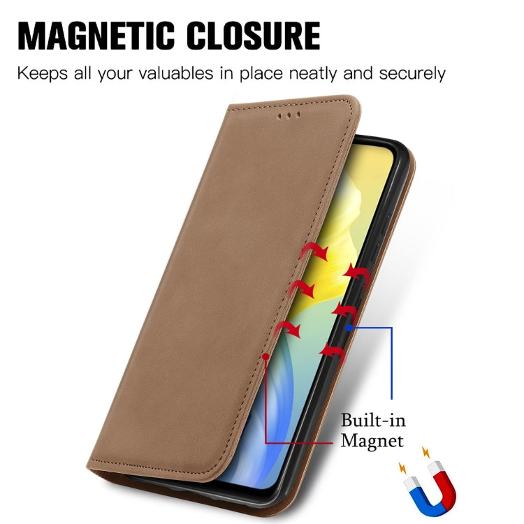 For vivo S10e Retro Skin Feel Magnetic Horizontal Flip Leather Phone Case