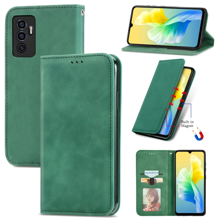 For vivo S10e Retro Skin Feel Magnetic Horizontal Flip Leather Phone Case