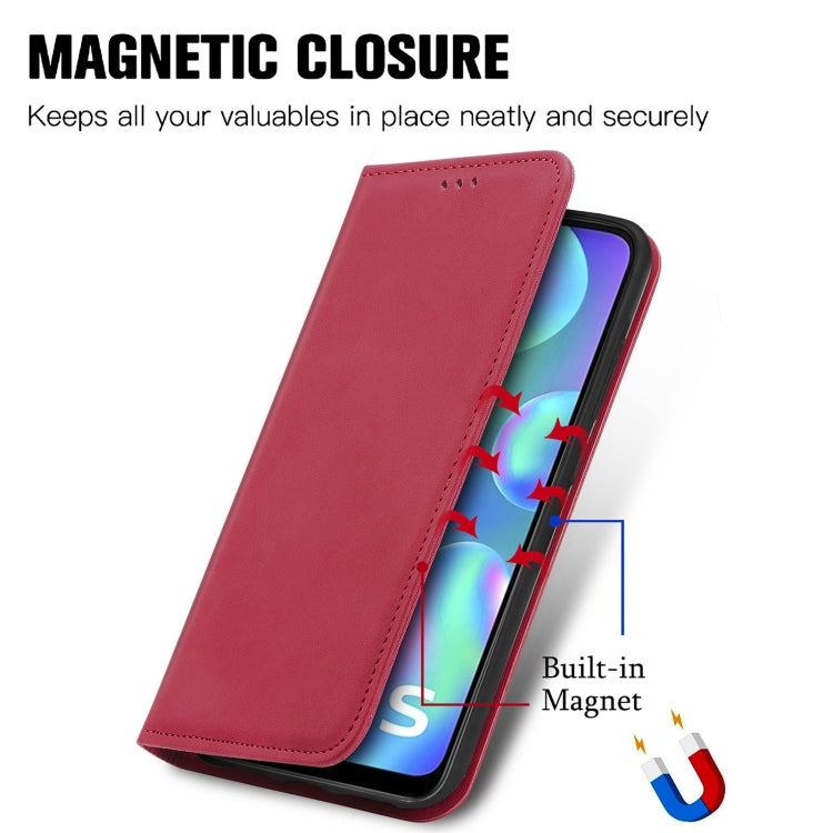 For vivo Y3s 2021 Retro Skin Feel Magnetic Horizontal Flip Leather Phone Case