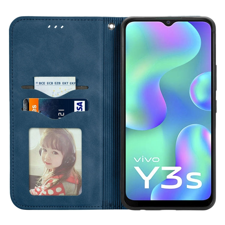 For vivo Y3s 2021 Retro Skin Feel Magnetic Horizontal Flip Leather Phone Case
