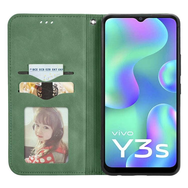 For vivo Y3s 2021 Retro Skin Feel Magnetic Horizontal Flip Leather Phone Case