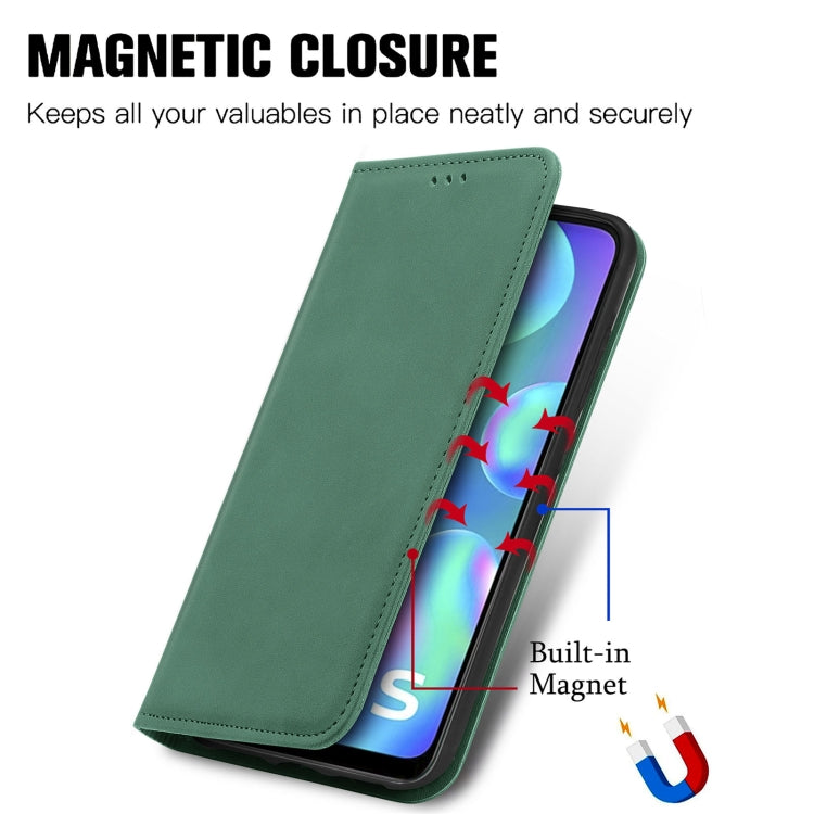 For vivo Y3s 2021 Retro Skin Feel Magnetic Horizontal Flip Leather Phone Case