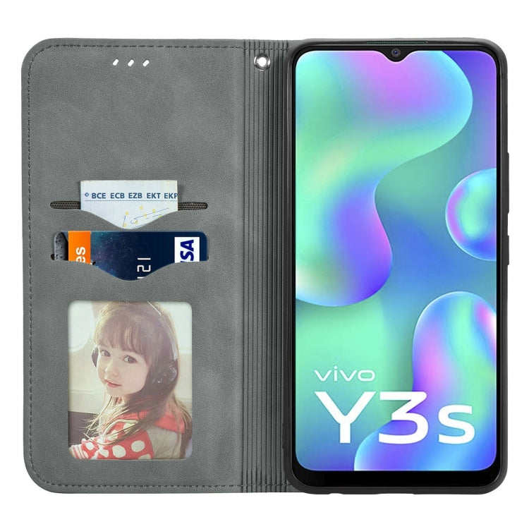For vivo Y3s 2021 Retro Skin Feel Magnetic Horizontal Flip Leather Phone Case