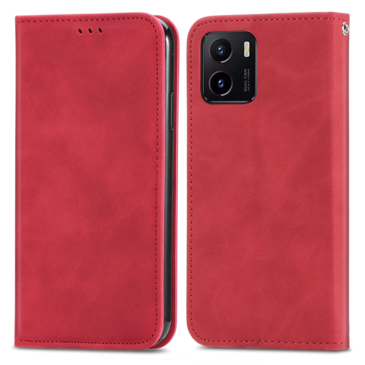 For vivo Y15S Retro Skin Feel Magnetic Horizontal Flip Leather Phone Case