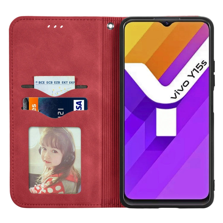 For vivo Y15S Retro Skin Feel Magnetic Horizontal Flip Leather Phone Case