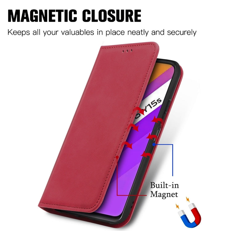 For vivo Y15S Retro Skin Feel Magnetic Horizontal Flip Leather Phone Case