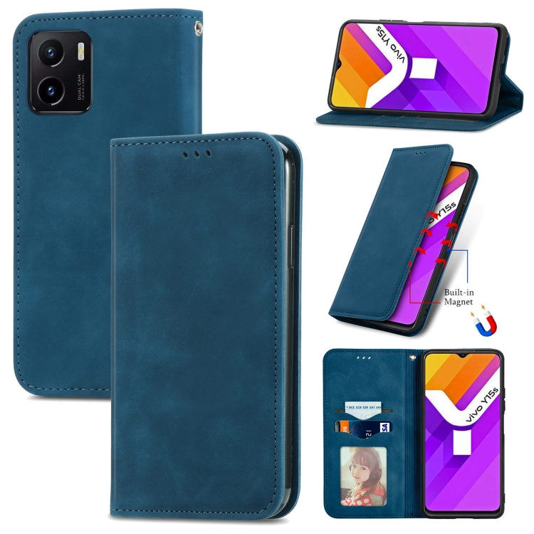 For vivo Y15S Retro Skin Feel Magnetic Horizontal Flip Leather Phone Case