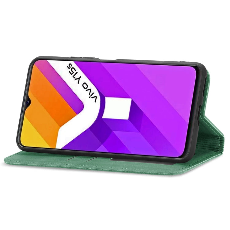 For vivo Y15S Retro Skin Feel Magnetic Horizontal Flip Leather Phone Case