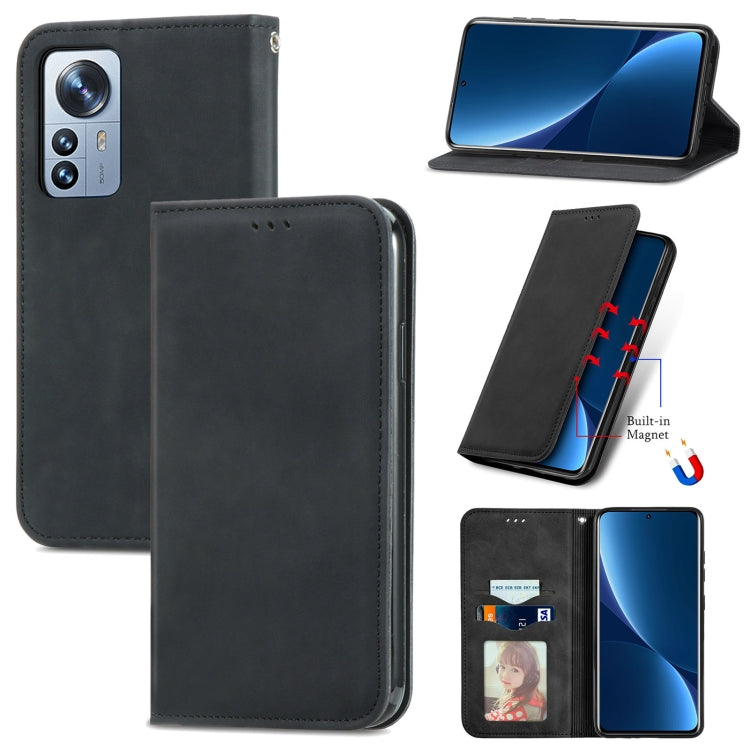 For Xiaomi 12 Pro Retro Skin Feel Magnetic Flip Leather Phone Case