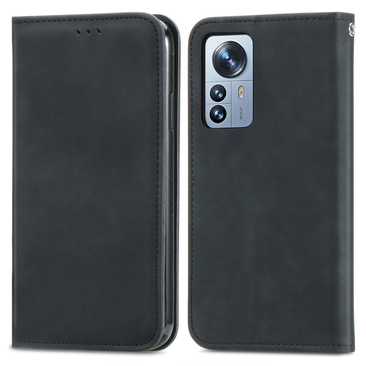 For Xiaomi 12 Pro Retro Skin Feel Magnetic Flip Leather Phone Case