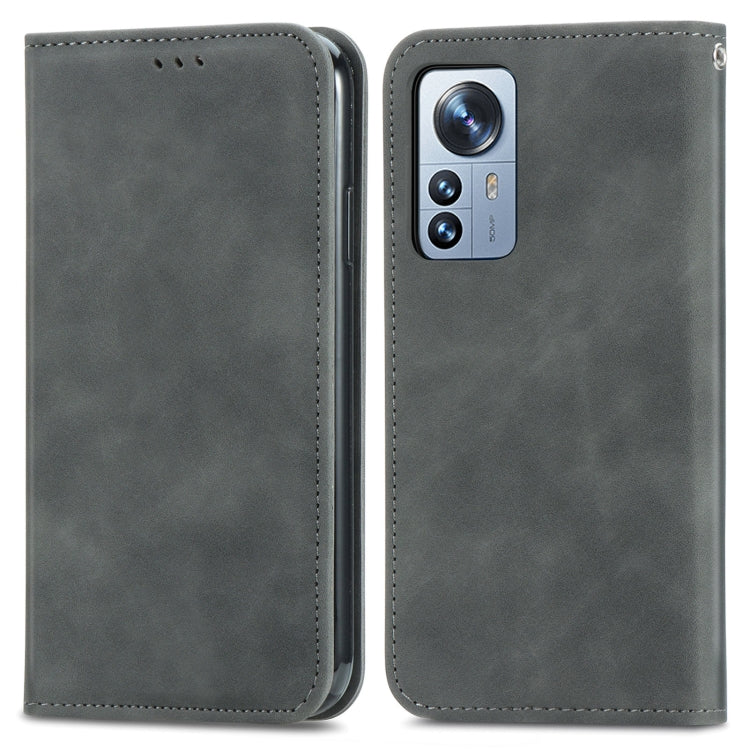 For Xiaomi 12 Pro Retro Skin Feel Magnetic Flip Leather Phone Case