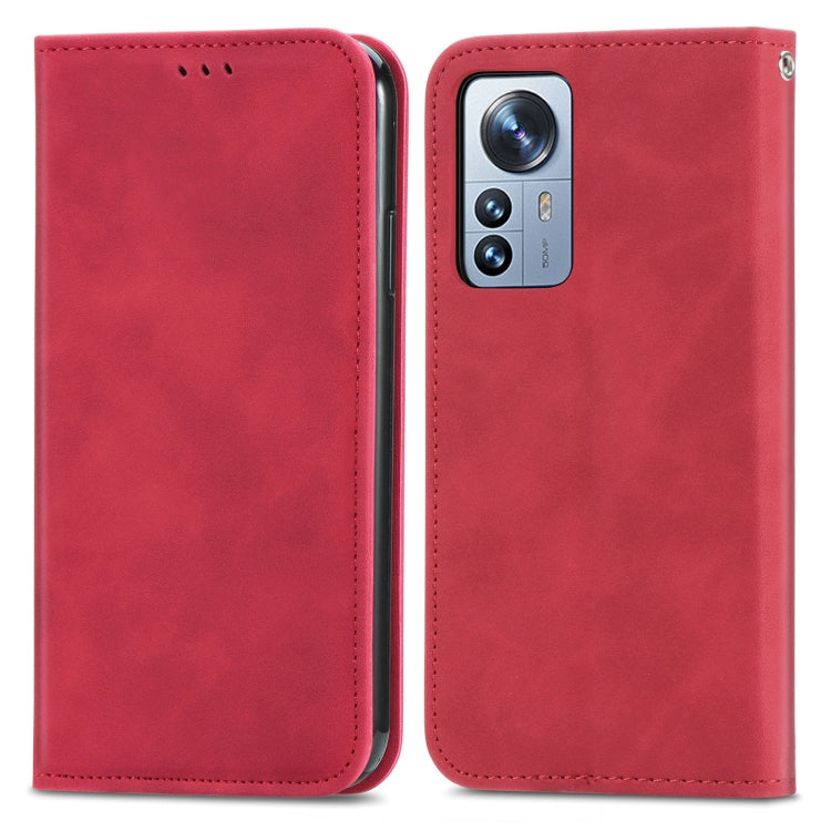 For Xiaomi 12 Pro Retro Skin Feel Magnetic Flip Leather Phone Case