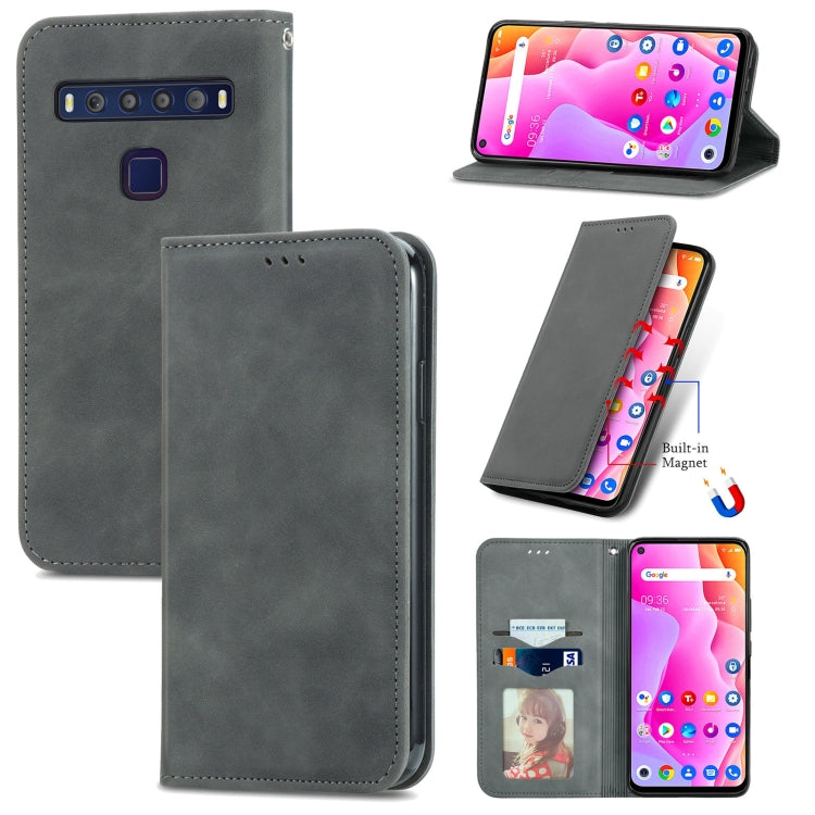 For TCL 10L Retro Skin Feel Magnetic Horizontal Flip Leather Phone Case