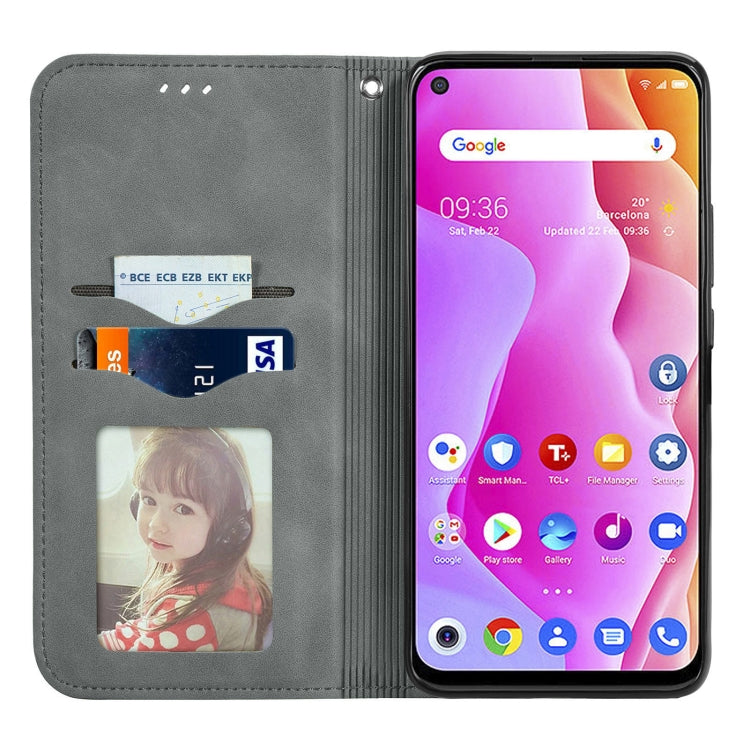 For TCL 10L Retro Skin Feel Magnetic Horizontal Flip Leather Phone Case